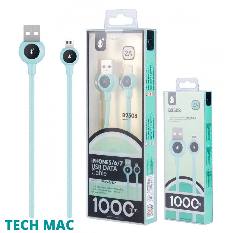 B2508 BALL DATA CABLE FOR IPHONE 5/6/7/X/11, 2A, 1M, WHITE