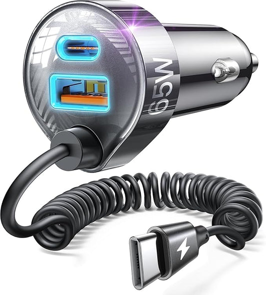 LISEN 65W for iPhone 17 16 15 Pro Max Car Charger