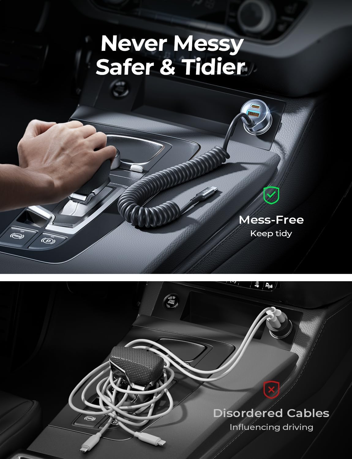 LISEN 65W for iPhone 17 16 15 Pro Max Car Charger