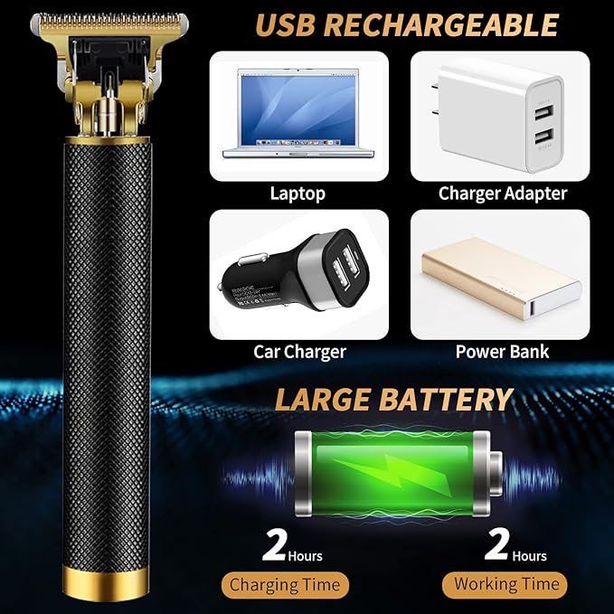 Hair Trimmer for Men, Electric Hair Clippers Cordless Beard Trimmer Shaver