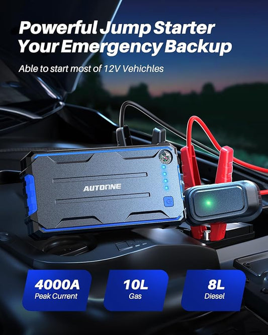 AUTOONE 4000A Car Jump Starter, Battery Jumper Starter Portable for Compact Car