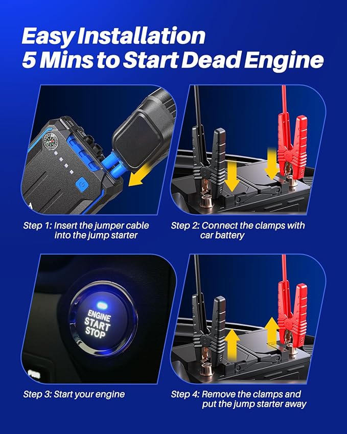 AUTOONE 4000A Car Jump Starter, Battery Jumper Starter Portable for Compact Car