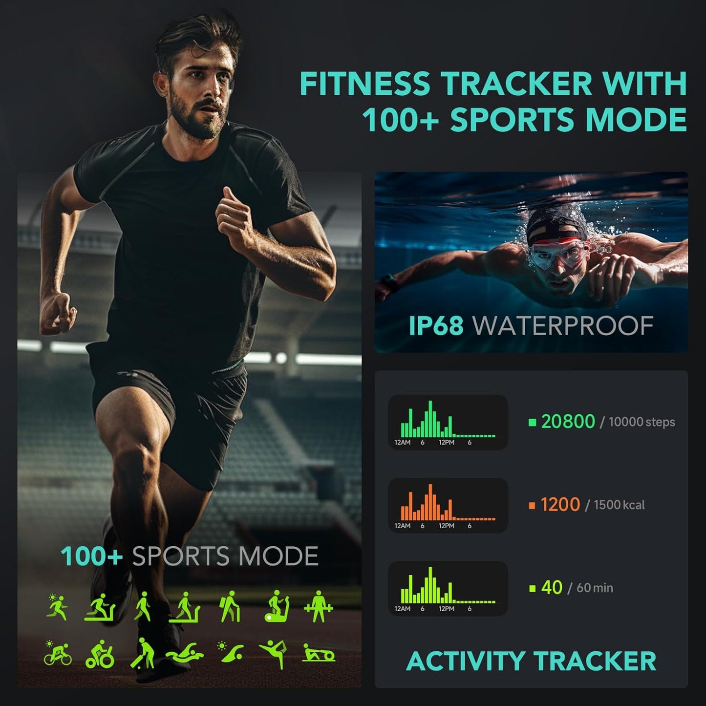 SKG Smart Watch for Men Women V7 Cyber